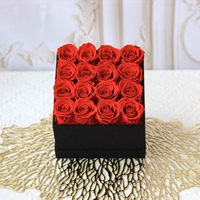 Lovebay Conception Personnalisée En Gros Préservé Fleurs Champignon Naturel Vraies Roses Longue Durée Éternelle Pour Toujours Roses dans une Boîte En Daim