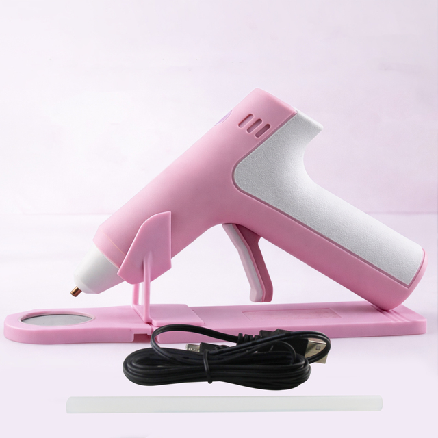 15W 2000mAh Lithium Battery Electric Cordless Hot Glue Gun 3.6V with USB Charging Single Temperature for DIY Crafts
