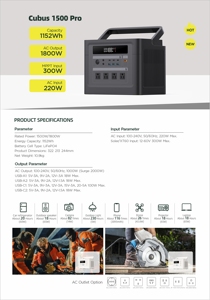 คิวบัส 1500 โปร 1500W-110V / 1800W-220V 1152Wh สถานีพลังงานสำรอง - Product Image 5
