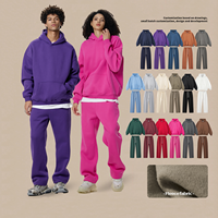 Ensemble pull et pantalon oversize à capuche en maille unie 400g pour homme, automne-hiver 2025, nouveau modèle oversize et ample