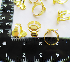 <span class=keywords><strong>Bague</strong></span> en laiton plaqué or tendance, avec monture vide pour <span class=keywords><strong>cabochon</strong></span> de 10 mm, pour la création de bijoux - Product Image 4