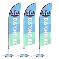 Drapeaux de plage publicitaires en vinyle d'extérieur en gros à prix abordable, bannières promotionnelles imprimées sur mesure, impression sérigraphique, taille personnalisée