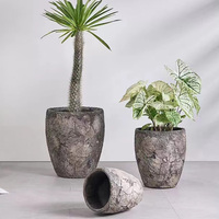Pots à fleurs en ciment écologiques, durables, de style rétro, ronds, pour jardin, maison, intérieur, extérieur, centre commercial