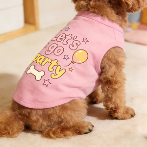 <span class=keywords><strong>Ropa</strong></span> para Perros para Fiestas de Cumpleaños, Chaleco Elástico de Primavera y Verano con Estampado de Dibujos Animados para Perros Pequeños - Product Image 4