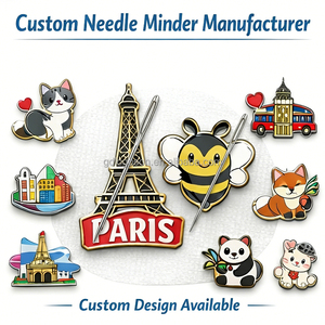 Porte-aiguilles magnétique en métal émaillé personnalisé, robuste, avec motifs animaux (Caniche, <span class=keywords><strong>Corgi</strong></span>, Bouledogue), en gros, pour broderie en usine - Product Image 2