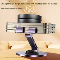360 ° Support de téléphone et tablette pliable en métal, support de bureau rotatif pour iPad, iPhone, support universel portable
