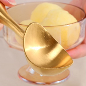 China fábrica al por mayor de acero inoxidable 304 cuchara para helado <span class=keywords><strong>Gadget</strong></span> verano mango largo cuchara para helado fruta excavación bola cuchara - Product Image 5
