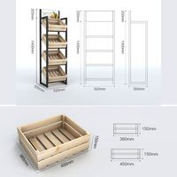 Bedrijf Freshfruitsandgroenten Ijzeren Frame Supermarkt Planken Staan Display Hout Fruit Display Cnlf