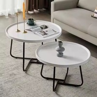 Table basse ronde moderne pour salon, table à café rétractable