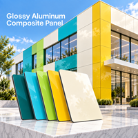 Panneau composite en aluminium brillant 4 mm, taille personnalisée, gris métallisé, panneau ACM pour revêtement de comptoir d'exposition