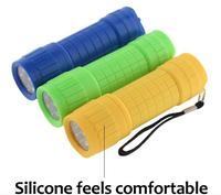 Mini lampe de poche à 9 LED avec piles AAA, pour enfants