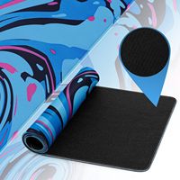 Alas Mouse Gaming XXL Desain Blue Swirl Anime Grosir, Anti-Slip Karet Ramah Lingkungan, Dapat Dicuci, untuk Penggunaan Kantor