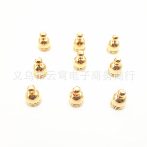Capuchón de borla de campana de cobre chapado de 7mmx10mm para fabricación de pulseras, accesorios de joyería, forma redonda, color blanco K - Product Image 4