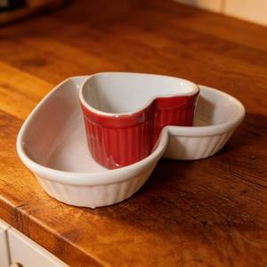 ชุดอาหารขายส่ง ชามเซรามิกดีไซน์แปลกใหม่รักษ์โลก รูปหัวใจ ชามตื้นสำหรับซีเรียล/ผลไม้/สลัด/พาสต้า/ซุป - Product Image 5