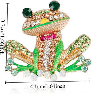 Broche con Diseño de Rana con Pedrería para Hombre y <span class=keywords><strong>Mujer</strong></span>, Joyería para Traje y Abrigo, Accesorios de <span class=keywords><strong>Ropa</strong></span>, Broches a Juego, Recuerdos para Fiestas - Product Image 4