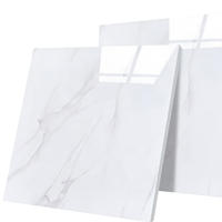 Carreaux de céramique lisses en porcelaine 60x60cm, effet marbre blanc moderne, pour sol et mur, idéaux pour salon, chambre et maison - Vente chaude