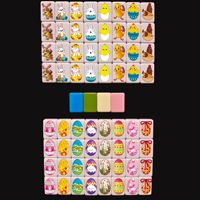 Jeu de Mahjong pour 2 Joueurs, Blocs Drizzle 65 Tuiles, Motifs Animaux et Aliments, Tuiles de 24 mm, Jeux de Mahjong