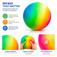 Ballon gonflable arc-en-ciel de haute qualité, doux et durable, jouet de terrain de jeu pour enfants, valve anti-fuite, anti-stress, ballon de plage et de parc