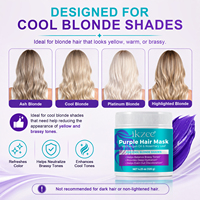 Masque capillaire violet IKZEE à l'huile d'argan, romarin et kératine, après-shampoing tonifiant blond, neutralise les reflets jaunes, réparation intense 120g