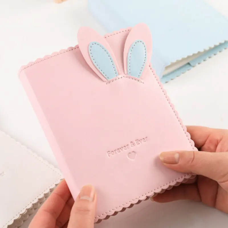 Ready to Ship wholesale cute rabbit album soft PU leather mini custom photo plug in album