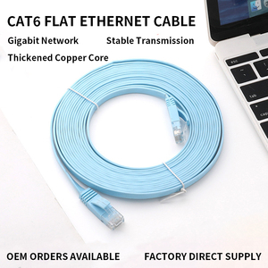 Cable Ethernet Plano Cat6 de Alta Velocidad, Cable de Conexión Gigabit para Red, Cable LAN RJ45 Delgado, Cubierta de PVC Flexible de Cobre Puro para Alfombra - Product Image 4