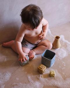 Tour empilable en silicone, jouets de bain en cubes empilables en silicone, tour empilable souple pour bébé, jouets aquatiques avec figurines en relief - Product Image 6