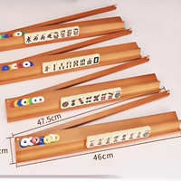 Nouveau support en bois pour Mahjong avec plaque magnétique ondulée en bois et support de dominos à poussoir