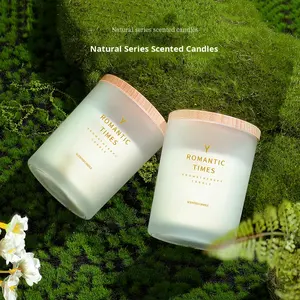 <span class=keywords><strong>Bougie</strong></span> parfumée en cire de soja faite à la main avec logo personnalisé Vente en gros sans fumée Maison Chambre Parfum Bocal en verre Cadeau <span class=keywords><strong>Bougie</strong></span> Diwali Fête des Pères - Product Image 3