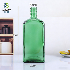 Botella de Vidrio Transparente Redonda de 700 ml <span class=keywords><strong>para</strong></span> Cerveza, en Colores Verde, Negro, Marrón y Azul, Personalizable al por Mayor - Product Image 2