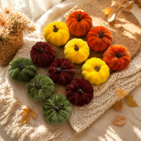 Citrouille artificielle en mousse de velours, décoration d'automne pour la table basse du salon