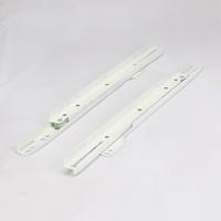 Glissières de tiroir de cuisine robustes et durables, revêtement blanc, glissières silencieuses en acier, rails pour armoire, commode, meubles
