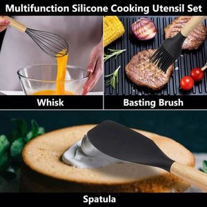 12Pcs Kitchen Accessories Cooking <b>Tools</b> Food Grade Kitchenware Spoon <b>Silicone</b> Cooking Kitchen Utensils Set With Storage Bucket - Product Image 4