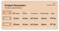 Flacon compte-gouttes en verre créatif et tendance de 30 ml et 40 ml avec anneau denté, flacon cosmétique en verre pour huile essentielle, sérum, recharge et emballage