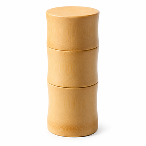 Pot à matcha en bambou, récipient de stockage de thé naturel avec couvercle en bambou, sans danger pour les aliments, pour poudre de matcha, thé, café - Product Image 1