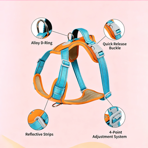 <b>Pet</b> Dog Chest Strap Traction Rope Vest Large Dog Adjustable Chest Strap Reflective Explosion Proof Traction Rope - Product Image 5