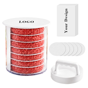 Molde para Hamburguesas Antiadherente Apto para Congelador, Prensa para Hamburguesas Multicapa con Discos Separadores - Product Image 1
