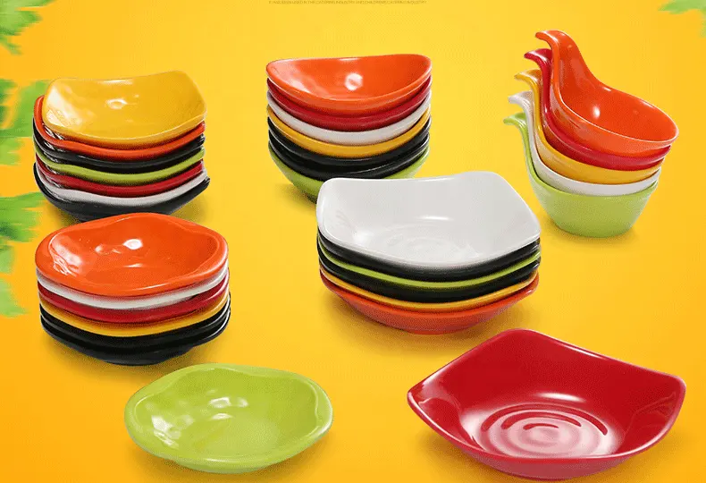 Factory Wholesale Colorful Melamine Dipping Sauce Bowl Stackable Plastic Ramekin Bowl Small Soy Sauce