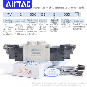 AIRTAC סולנואיד שסתום 7V0530C/130C/230C/330C-M5/06/08/10/15S שלוש עמדה חמש דרך שסתום סולנואיד שסתום - Product Image 4