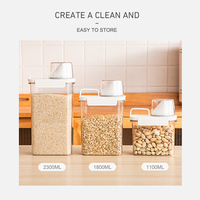 Organisateur de nourriture pour la cuisine, récipient de stockage scellé pour riz, céréales, farine sèche, distributeur d'aliments pour animaux de compagnie en plastique avec logo personnalisé
