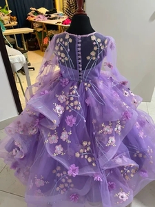 <span class=keywords><strong>Vestidos</strong></span> de fiesta de cumpleaños <span class=keywords><strong>para</strong></span> <span class=keywords><strong>niñas</strong></span>, florales, color <span class=keywords><strong>lila</strong></span>, personalizados, de manga larga, <span class=keywords><strong>para</strong></span> damas de honor, <span class=keywords><strong>para</strong></span> bebés y niños, <span class=keywords><strong>vestidos</strong></span> de gala - Product Image 2