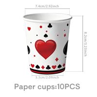 Décorations de fête jetables sur le thème des cartes à jouer : gobelets, assiettes et serviettes en papier à motifs pique, club, diamant, cœur – Fournitures pour fête de poker