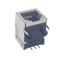 Prise RJ11 blindée 6P6C femelle à port unique, sans voyant, boîtier PBT noir G/FU, entrée latérale pour connecteur Ethernet de prise réseau