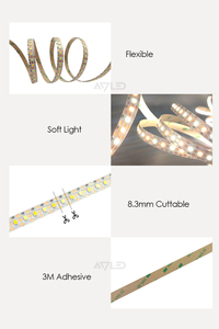 Tira de Luz LED Flexible SMD2835 de 24v 10mm 120leds 2700k 6500k CCT para Decoración Interior de Gabinetes y Techos - Product Image 5