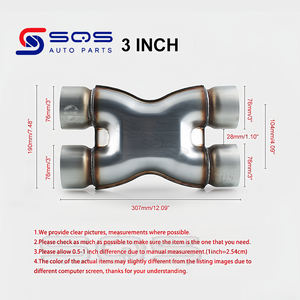 SQS, punta de escape personalizada de fábrica de alta calidad, tubo X, Conector de adaptador de escape doble de acero inoxidable 201, <span class=keywords><strong>precio</strong></span> de fábrica - Product Image 3