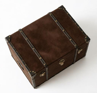 Dekorative Holzbox mit Wildlederoberfläche für Kleidung, Kleinigkeiten, Präsentation und Geschenkverpackung