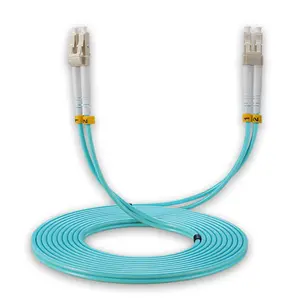 Kabel serat optik OM4 2 core 3.0mm, kabel patch serat optik LC-LC multi mode stabilitas tinggi