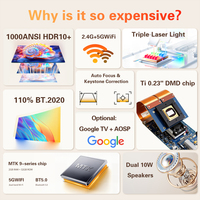Proyektor Laser RGB Triple Baru Android 11 HDR 4K Speaker Terintegrasi Versi Global AS Smart Auto Focus DLP untuk Home Theater