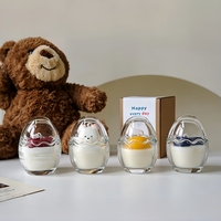 Bougie parfumée artisanale haut de gamme dans un bocal en verre en forme de coquille d'œuf avec couvercle, esthétique animale mignonne, pour la décoration de bureau, cadeau