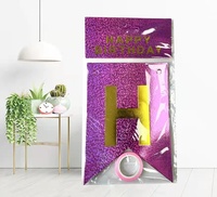 Bannière suspendue en papier avec lettres de l'alphabet, motif queue de poisson, pour anniversaire, décoration de fête