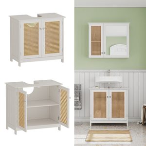 Bien eleganza Rattan <span class=keywords><strong>bagno</strong></span> <span class=keywords><strong>mobile</strong></span> con pittura in bianco MDF con decorazione porta in vimini per palestra e Hotel soluzione di stoccaggio - Product Image 3